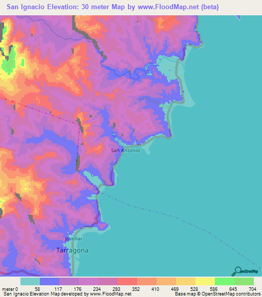 San Ignacio,Philippines Elevation Map