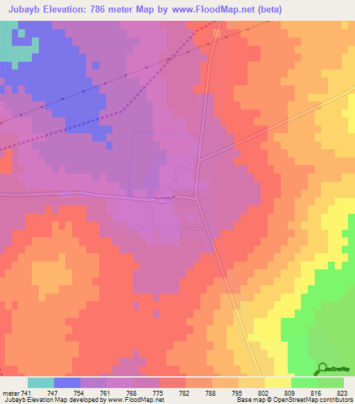 Jubayb,Syria Elevation Map