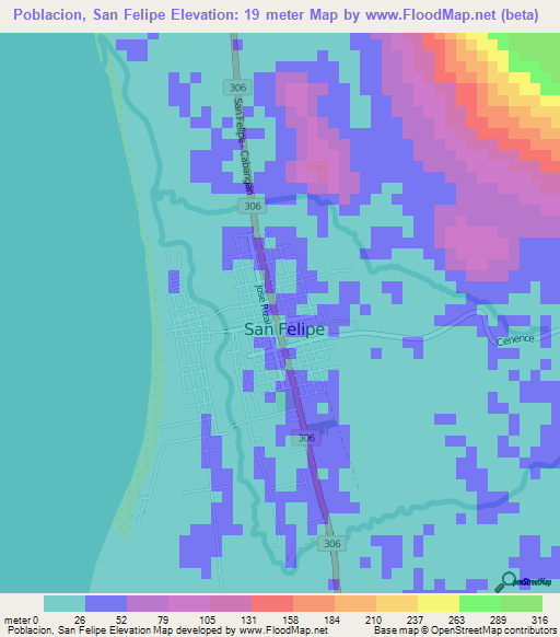 Poblacion, San Felipe,Philippines Elevation Map