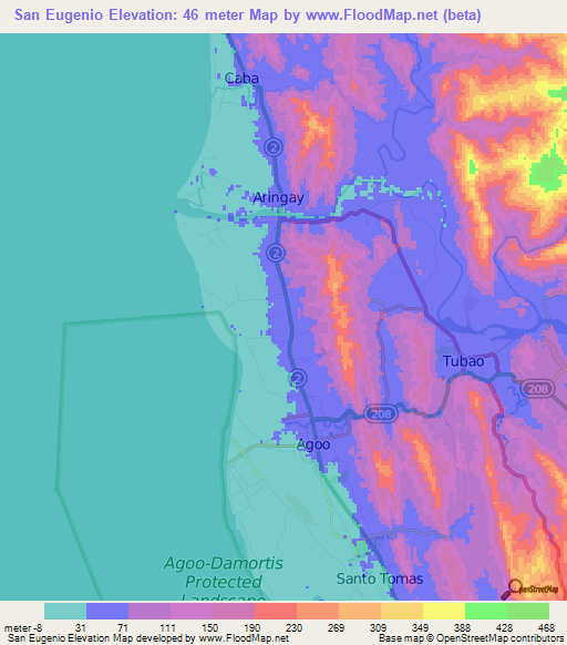 San Eugenio,Philippines Elevation Map