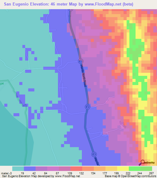 San Eugenio,Philippines Elevation Map