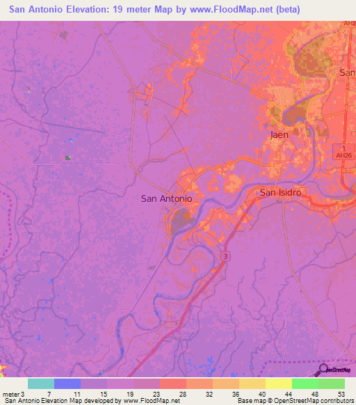 San Antonio,Philippines Elevation Map