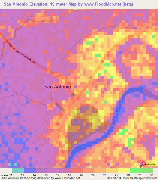 San Antonio,Philippines Elevation Map