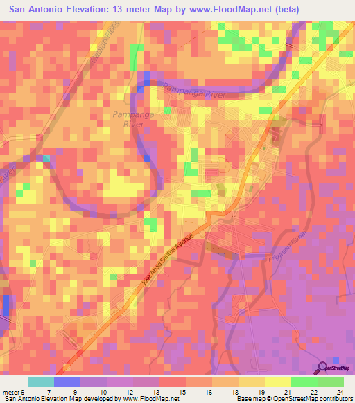 San Antonio,Philippines Elevation Map