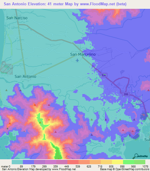 San Antonio,Philippines Elevation Map
