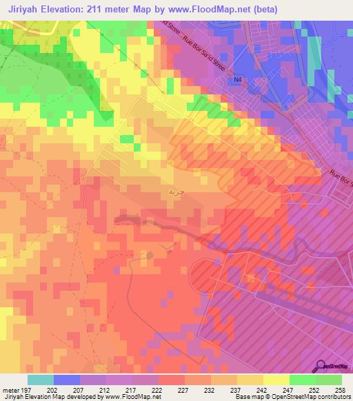 Jiriyah,Syria Elevation Map