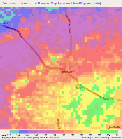 Sagbayan,Philippines Elevation Map