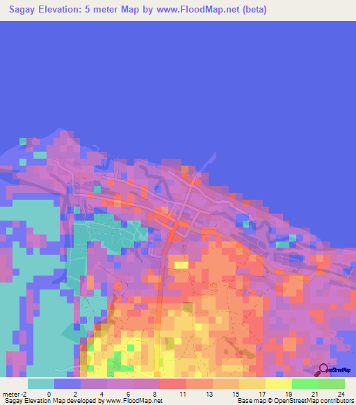 Sagay,Philippines Elevation Map