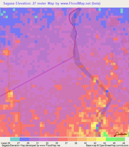 Sagasa,Philippines Elevation Map