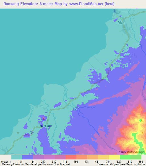 Ransang,Philippines Elevation Map