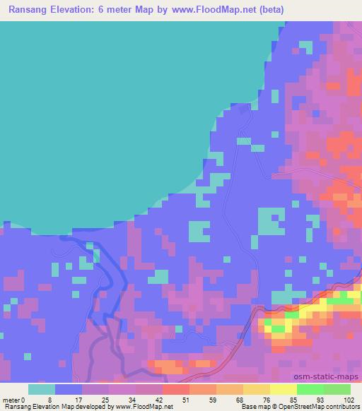 Ransang,Philippines Elevation Map