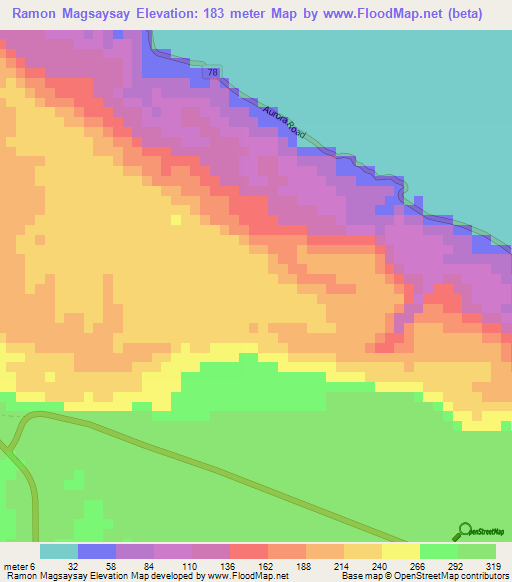 Ramon Magsaysay,Philippines Elevation Map