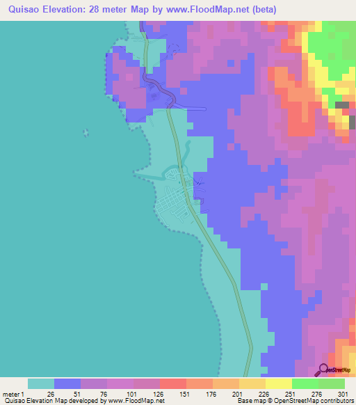 Quisao,Philippines Elevation Map
