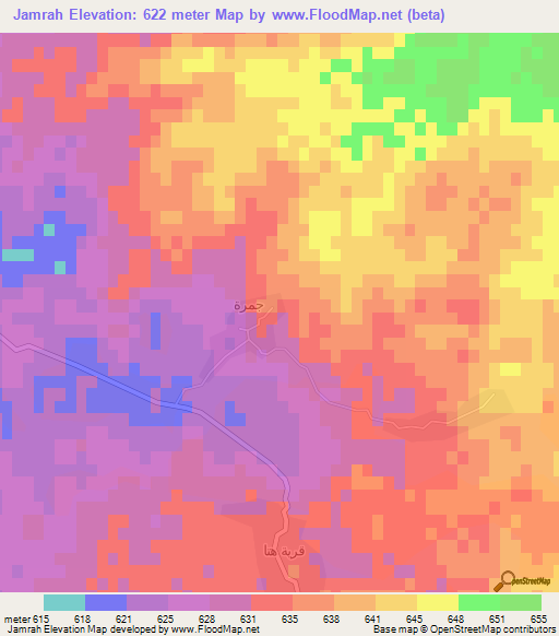 Jamrah,Syria Elevation Map