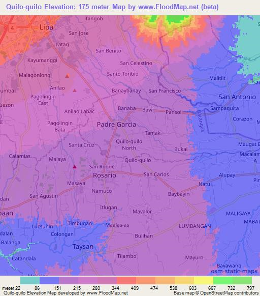 Quilo-quilo,Philippines Elevation Map