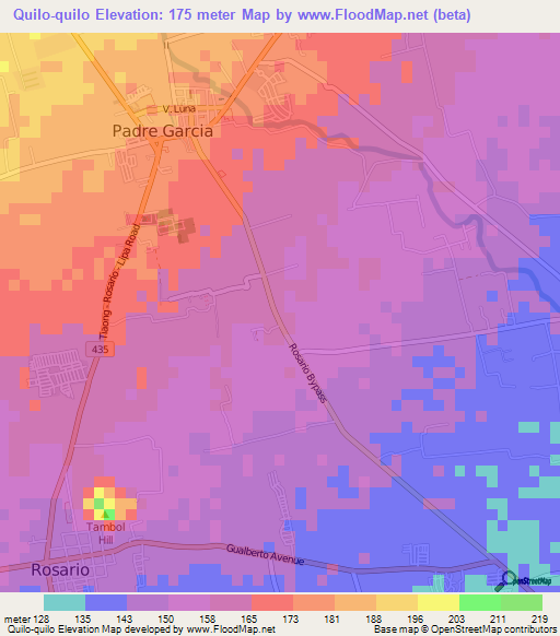 Quilo-quilo,Philippines Elevation Map