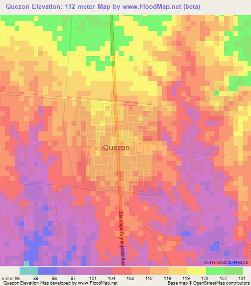 Quezon,Philippines Elevation Map