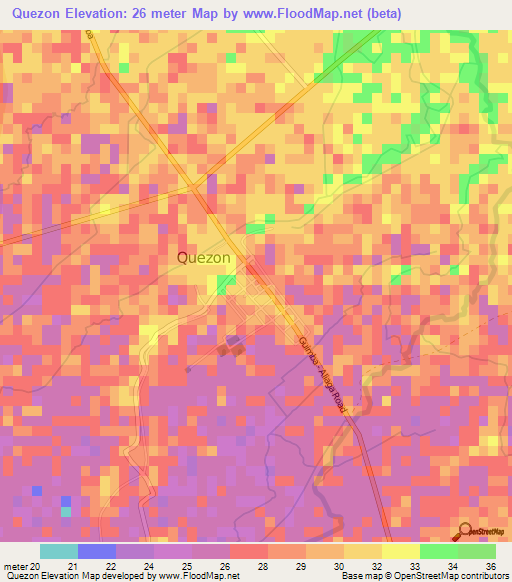 Quezon,Philippines Elevation Map
