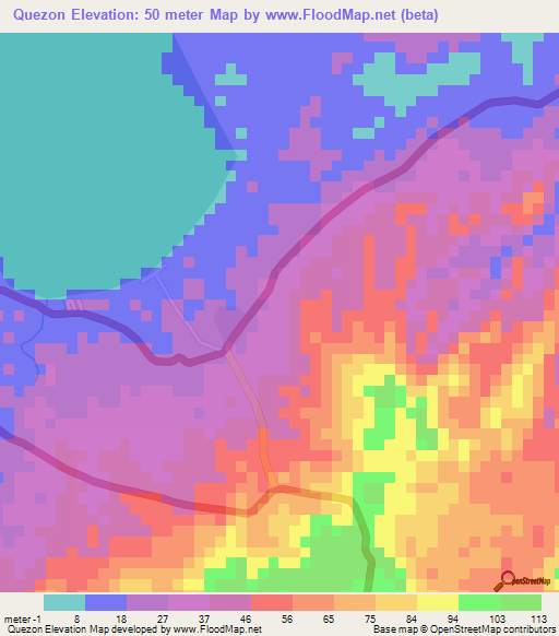 Quezon,Philippines Elevation Map