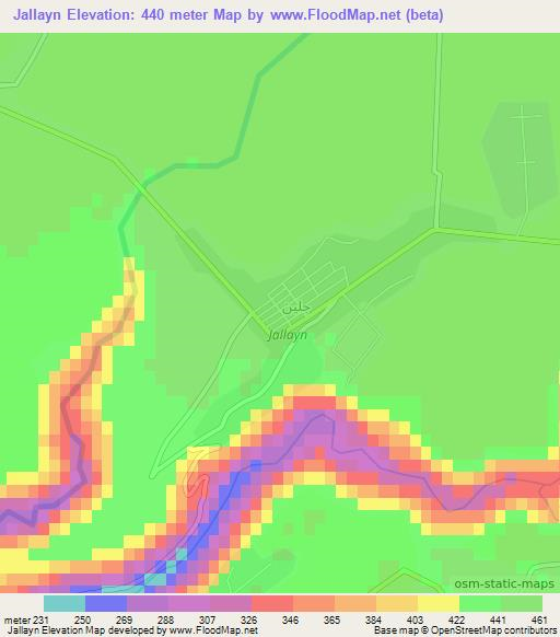 Jallayn,Syria Elevation Map