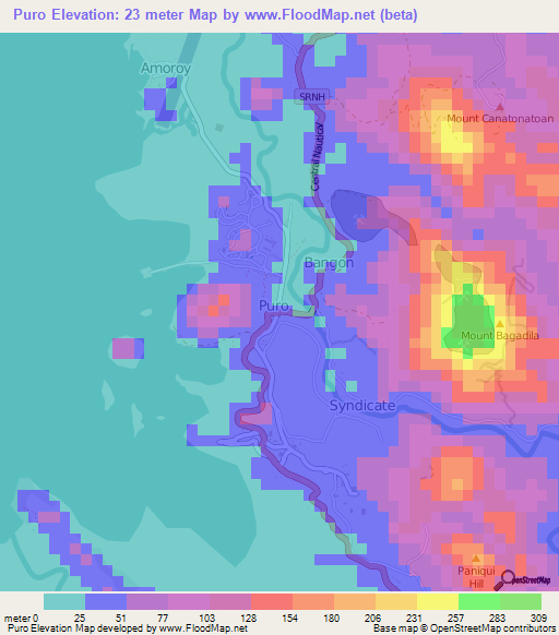 Puro,Philippines Elevation Map