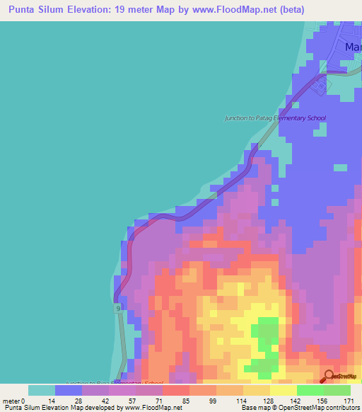 Punta Silum,Philippines Elevation Map