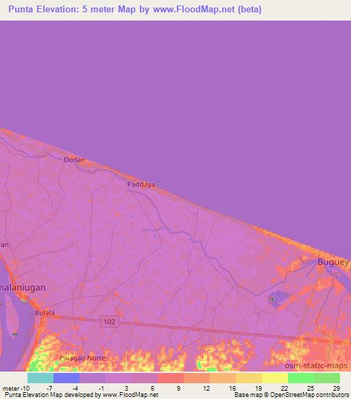 Punta,Philippines Elevation Map