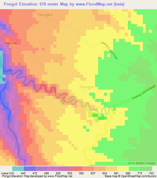 Pongol,Philippines Elevation Map