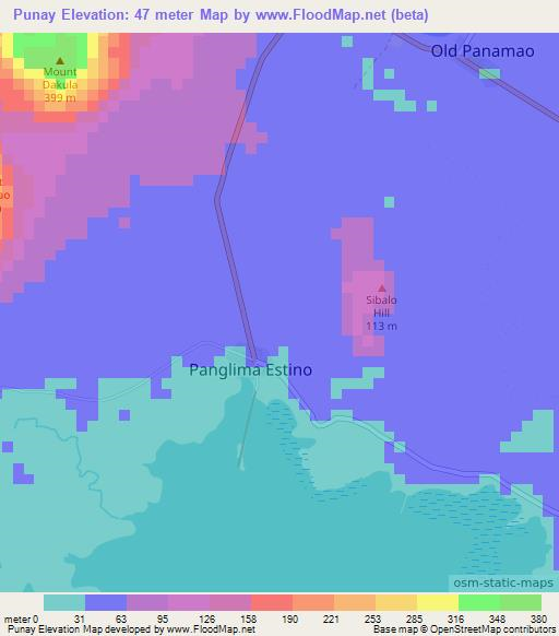 Punay,Philippines Elevation Map