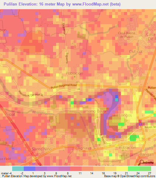 Pulilan,Philippines Elevation Map