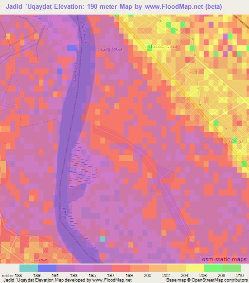 Jadid `Uqaydat,Syria Elevation Map