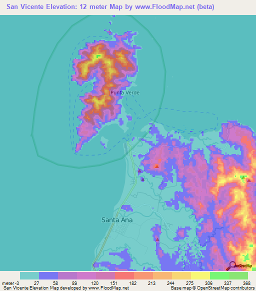 San Vicente,Philippines Elevation Map