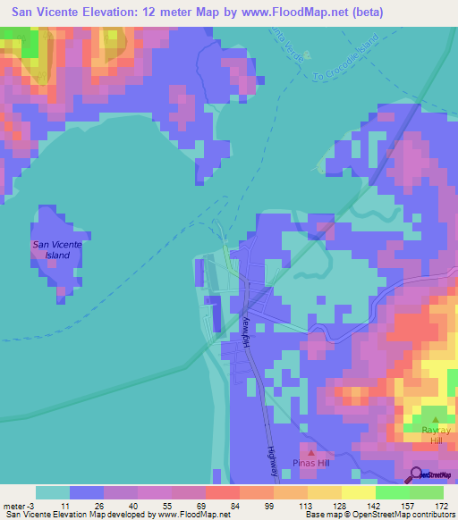 San Vicente,Philippines Elevation Map