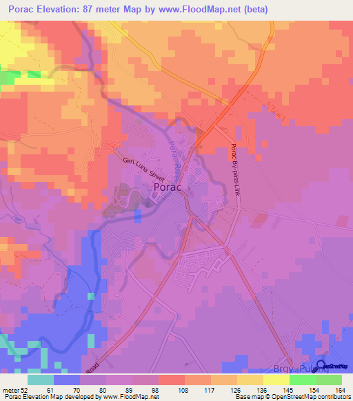 Porac,Philippines Elevation Map
