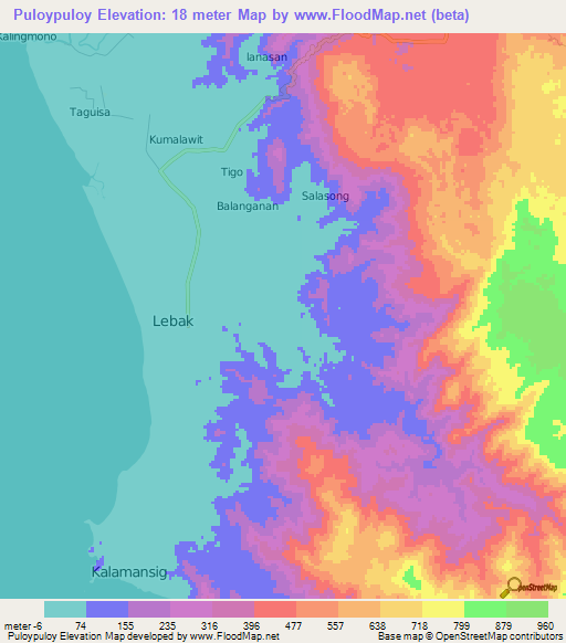 Puloypuloy,Philippines Elevation Map