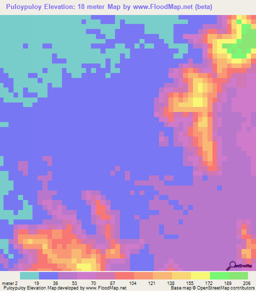 Puloypuloy,Philippines Elevation Map