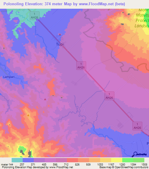 Polonoling,Philippines Elevation Map