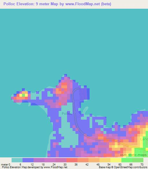 Polloc,Philippines Elevation Map