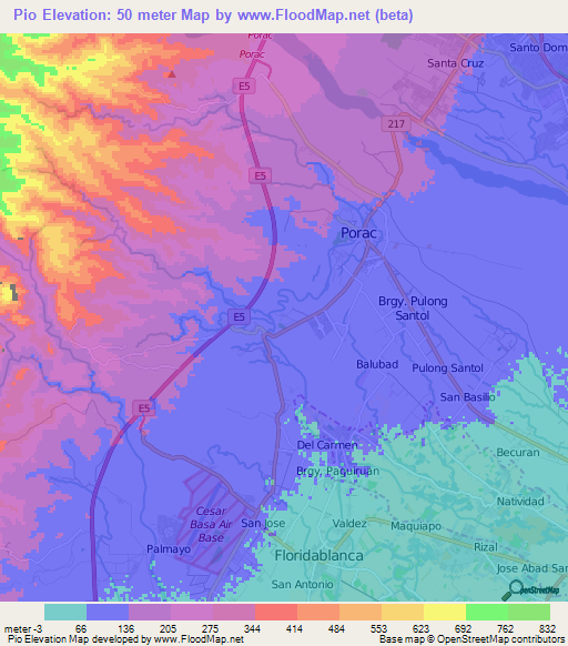 Pio,Philippines Elevation Map