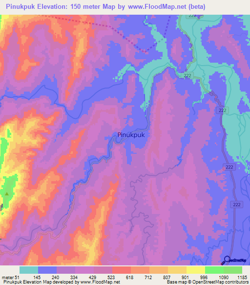 Pinukpuk,Philippines Elevation Map