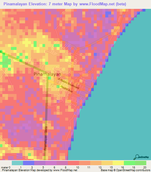Pinamalayan,Philippines Elevation Map