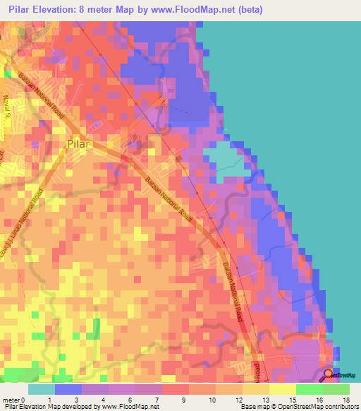 Pilar,Philippines Elevation Map