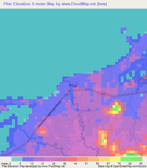 Pilar,Philippines Elevation Map