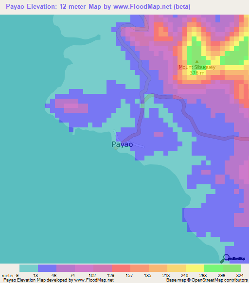 Payao,Philippines Elevation Map