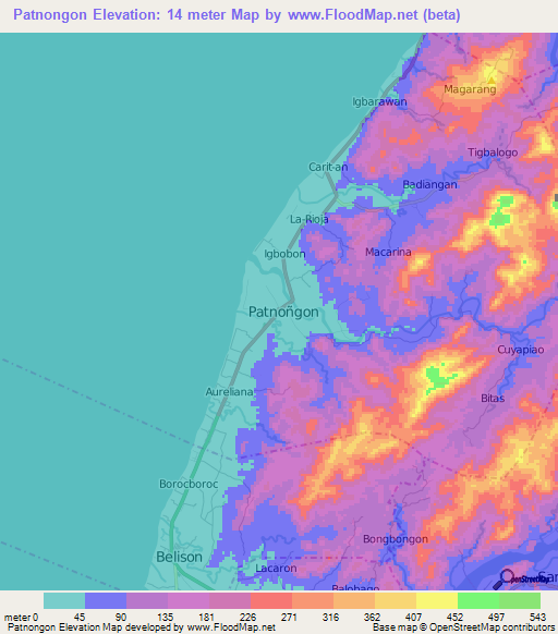 Patnongon,Philippines Elevation Map