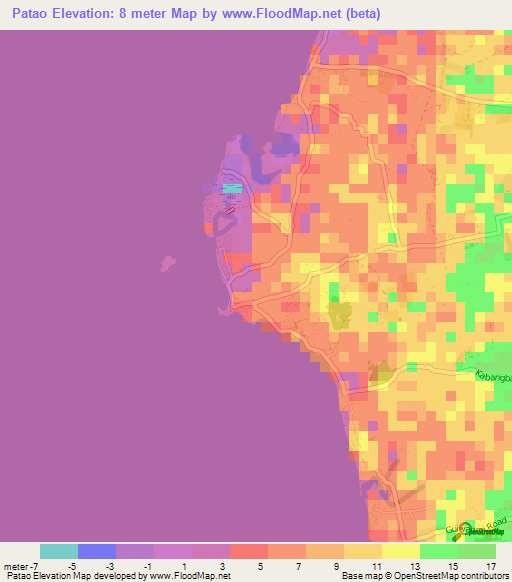 Patao,Philippines Elevation Map