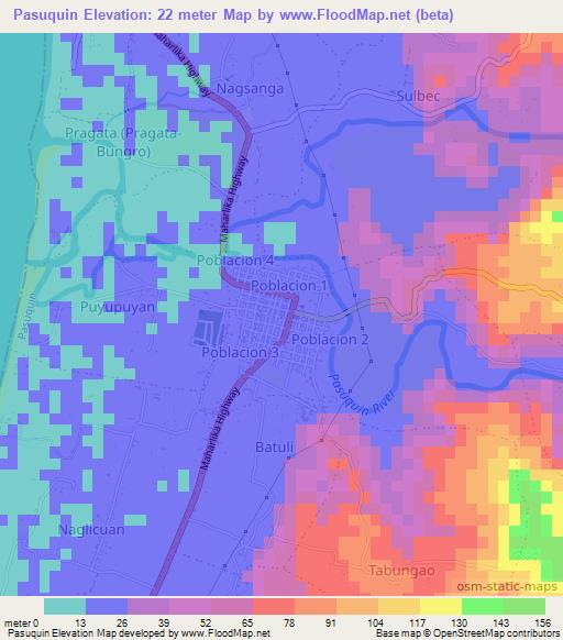 Pasuquin,Philippines Elevation Map