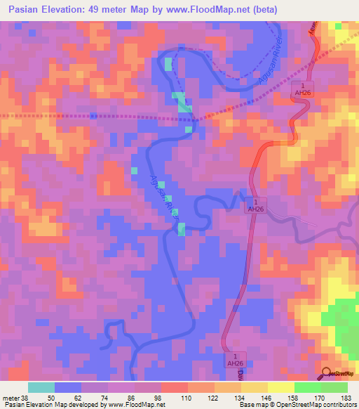 Pasian,Philippines Elevation Map