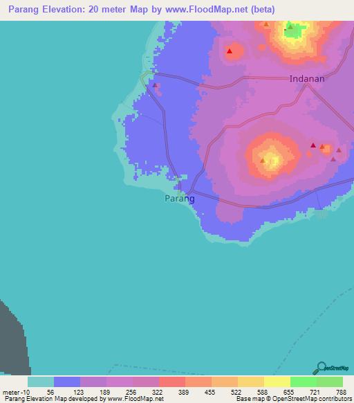 Parang,Philippines Elevation Map