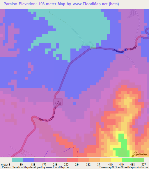 Paraiso,Philippines Elevation Map